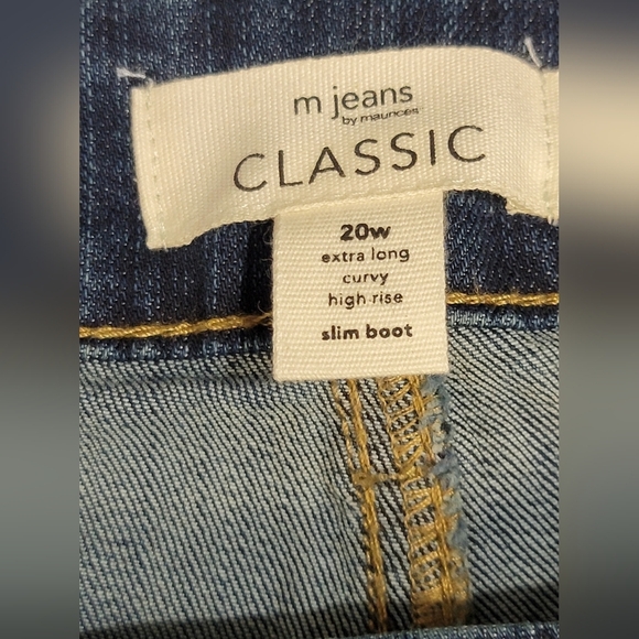 m jeans by maurices™ Classic Slim Boot Curvy High Rise Jean Size 20 X-Long - Picture 4 of 12